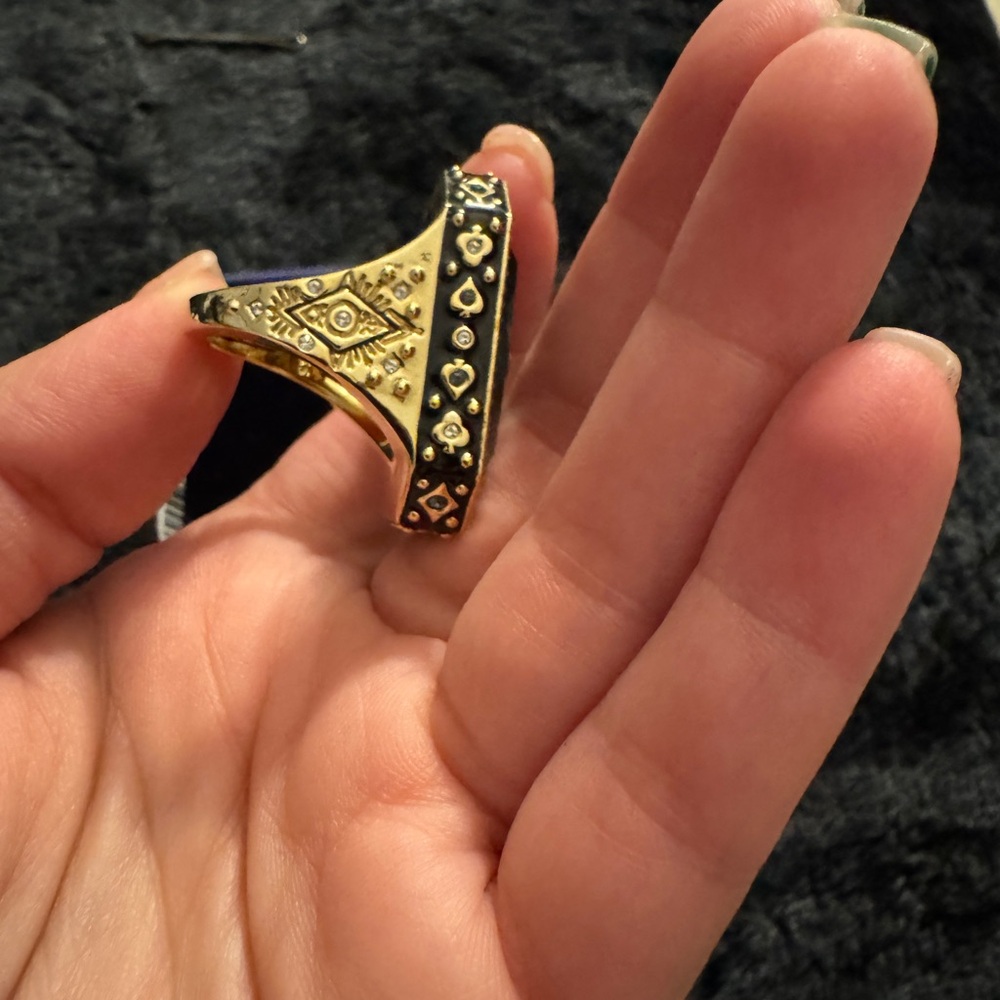 SWAROVSKI TAROT MAGIC COCKTAIL RING, BLUE, GOLD-TONE PLATED - Picture 6 of 8